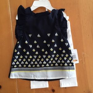 NWT 12m girls Nautica Outfit - top & capris